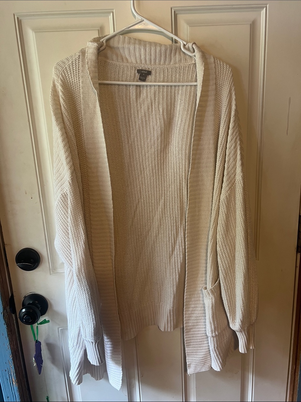 Aerie Open-Front Cream Knit Cardigan Sweater for Women
